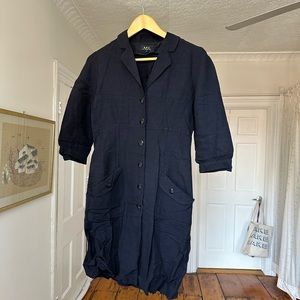 APC navy coat dress size small
